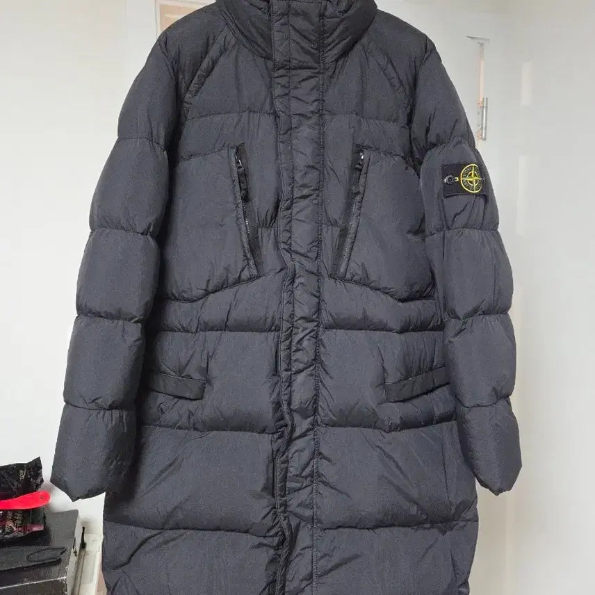 [BUNJANG] Stone Island Drake Long Padded Jacket Black L / [희귀매물] 스톤아일랜드 16 크링클랩스 롱패딩 드레이크 패딩 블랙 L