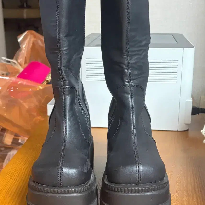 [BUNJANG] Demonia Shaker 100 Black Platform Boots / 데모니아 쉐이커 Shaker 100 블랙 통굽 롱부츠