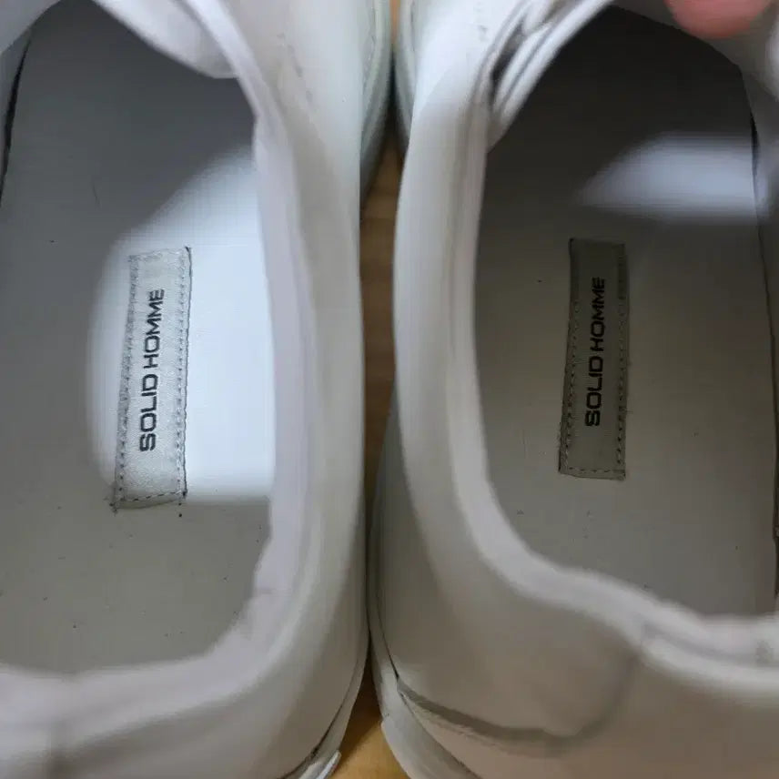 [BUNJANG] Solid Homme White Leather Sneakers / 솔리드옴므 흰색 스니커즈 운동화 미사용