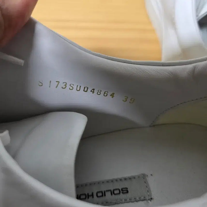 [BUNJANG] Solid Homme White Leather Sneakers / 솔리드옴므 흰색 스니커즈 운동화 미사용