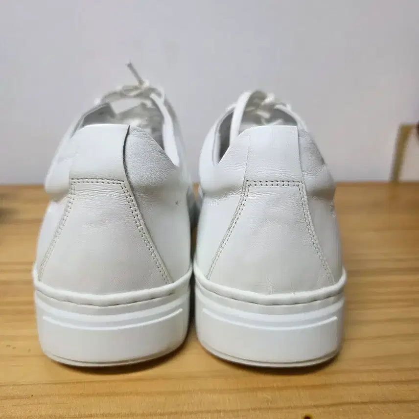 [BUNJANG] Solid Homme White Leather Sneakers / 솔리드옴므 흰색 스니커즈 운동화 미사용