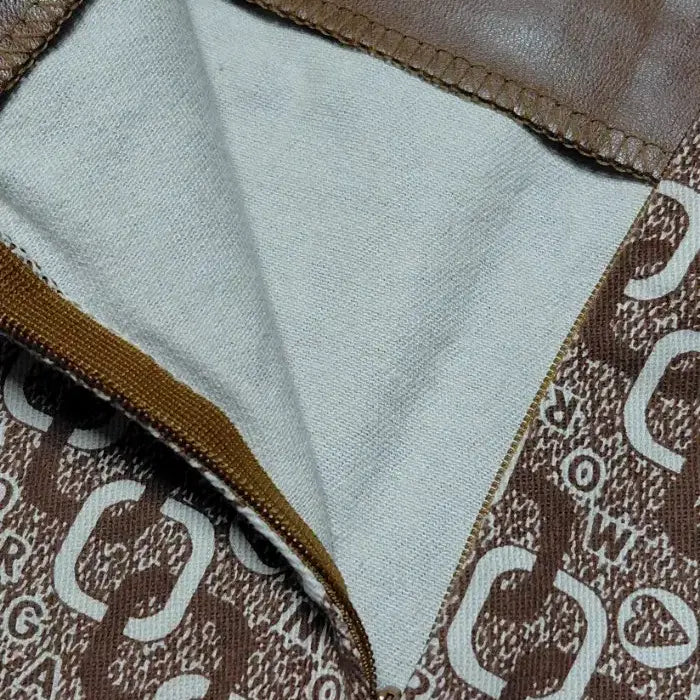 [BUNJANG] MORGAN DE TOI Logo Pattern Leather Mini Skirt / [프랑스 빈티지/38] MORGAN 로고 패턴 레더 배색 미니스커트