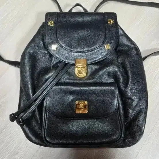 [BUNJANG] MCM Black Leather Backpack / MCM 블랙 레더 백팩 가방