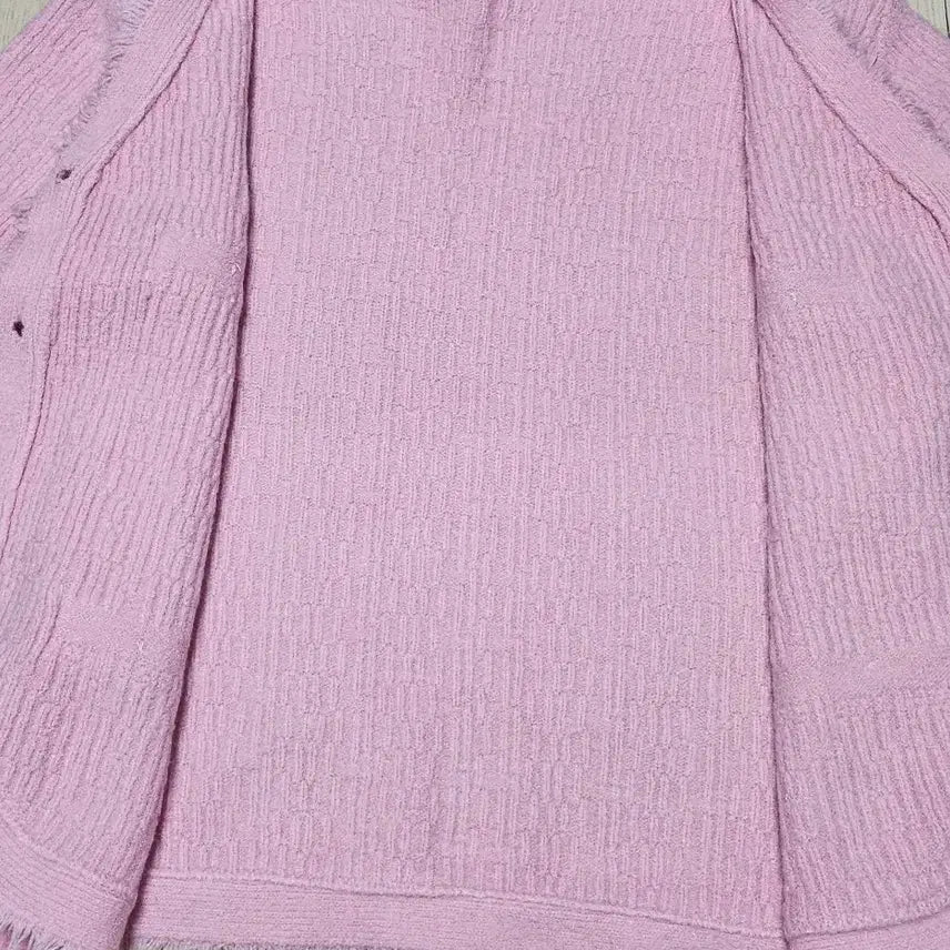 [BUNJANG] Pink Tweed Jacket with Gold Buttons / 핑크 트위드 자켓 금장 단추 장식