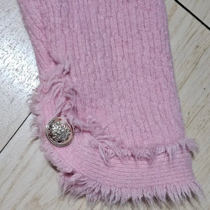[BUNJANG] Pink Tweed Jacket with Gold Buttons / 핑크 트위드 자켓 금장 단추 장식