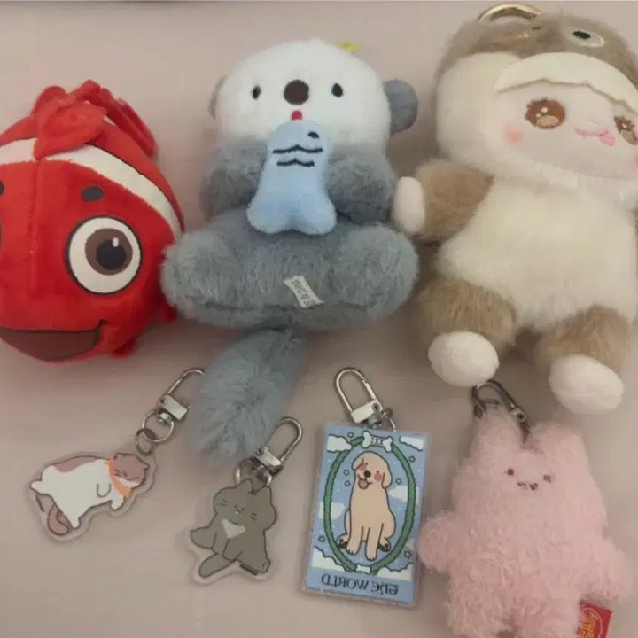 [BUNJANG] Nemo/Otter/Character Plush Keyring Set / 인형 키링 세트 니모/수달/캐릭터