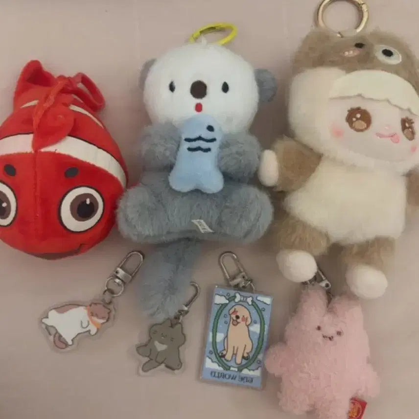 [BUNJANG] Nemo/Otter/Character Plush Keyring Set / 인형 키링 세트 니모/수달/캐릭터