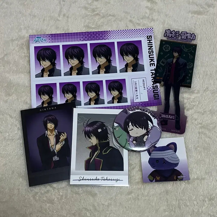 [BUNJANG] Gintama Takasugi Shinsuke Bundle Set Goods / 일괄) 은혼 타카스기 신스케 증사 책갈피 파샤 뱃지 스티커