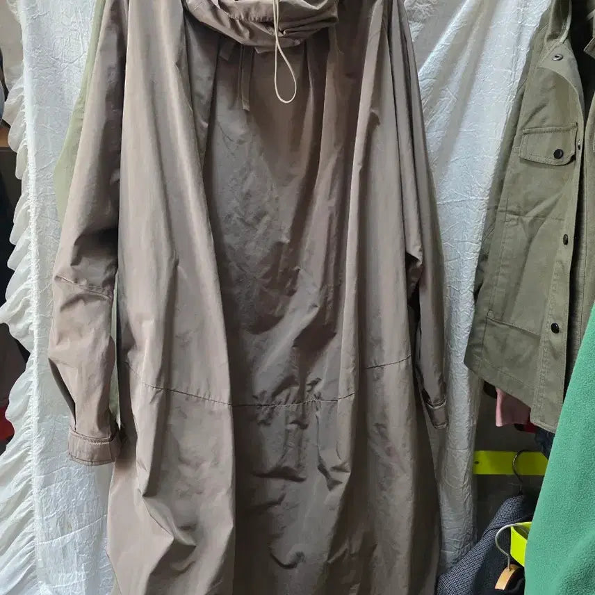 [BUNJANG] System Hooded Long Coat Brown / 시스템후드 롱 코트 브라운