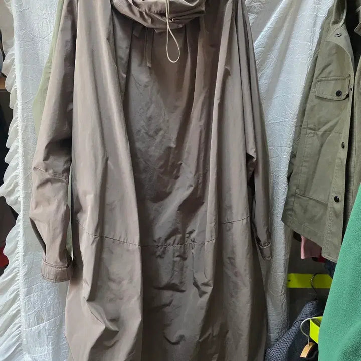 [BUNJANG] System Hooded Long Coat Brown / 시스템후드 롱 코트 브라운