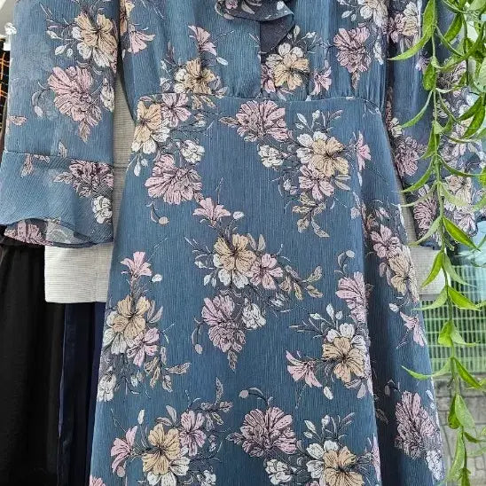 [BUNJANG] Floral Print Chiffon Dress / 7부 쉬폰 원피스(55)