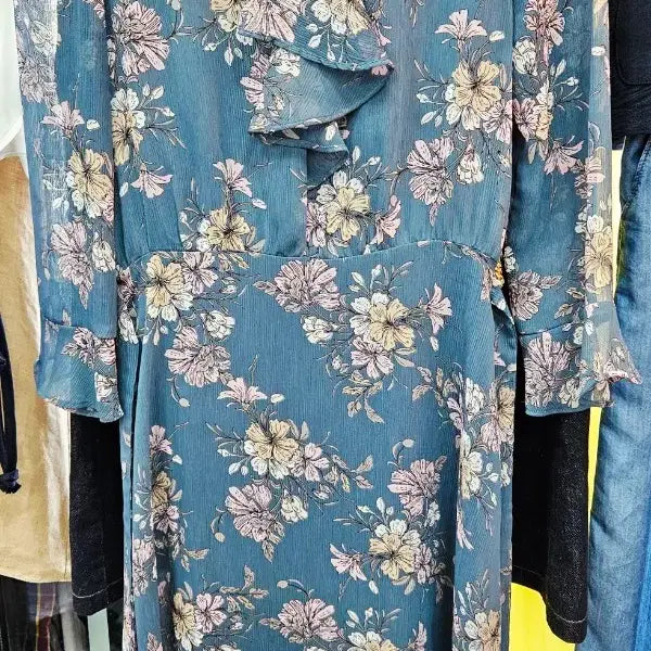[BUNJANG] Floral Print Chiffon Dress / 7부 쉬폰 원피스(55)
