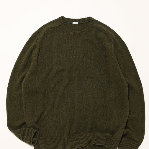 [BUNJANG] A.P.C. Washed Silk Nep Crew Neck Sweater / 26SS 아프레쎄  워시드 실크넵 크루넥 스웨터 올리브 4사이즈