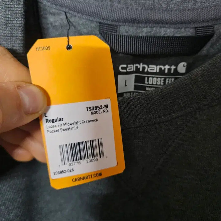 [BUNJANG] Carhartt Brushed Fleece Pocket Sweatshirt Charcoal / [L]칼하트 기모 포켓맨투맨 차콜