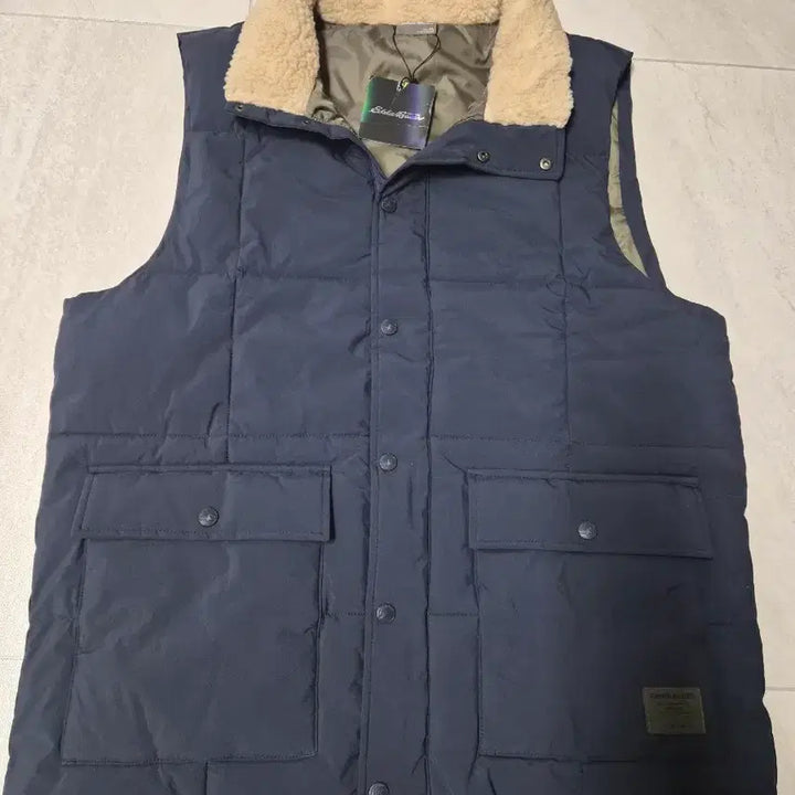 [BUNJANG] Eddie Bauer Padded Vest Navy XL / (택O새상품)에디바우어 카라 패딩 조끼 네이비 XL