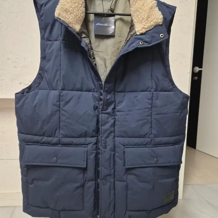 [BUNJANG] Eddie Bauer Padded Vest Navy XL / (택O새상품)에디바우어 카라 패딩 조끼 네이비 XL