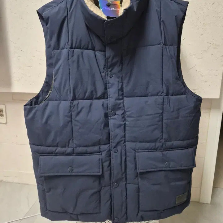[BUNJANG] Eddie Bauer Padded Vest Navy XL / (택O새상품)에디바우어 카라 패딩 조끼 네이비 XL