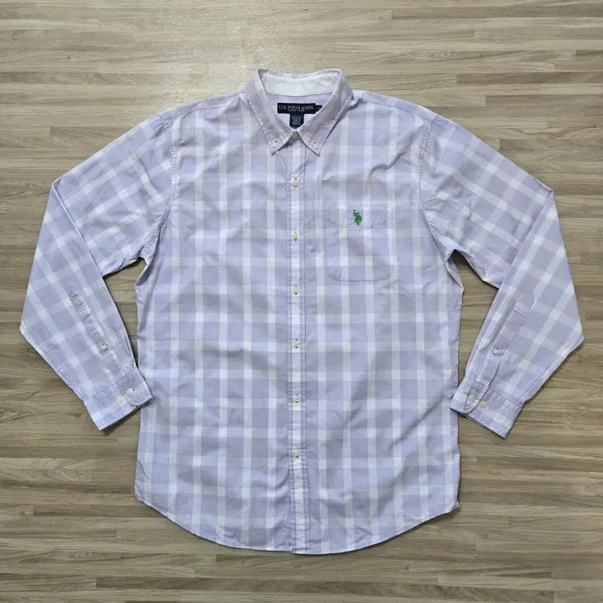[BUNJANG] U.S. Polo Assn. Checkered Shirt / 110/ U.S. 폴로 체크 셔츠 퍼플