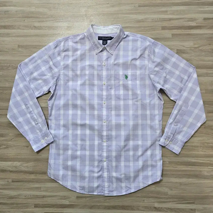 [BUNJANG] U.S. Polo Assn. Checkered Shirt / 110/ U.S. 폴로 체크 셔츠 퍼플