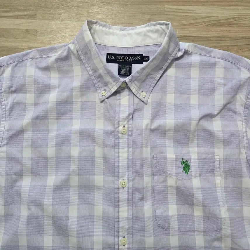 [BUNJANG] U.S. Polo Assn. Checkered Shirt / 110/ U.S. 폴로 체크 셔츠 퍼플