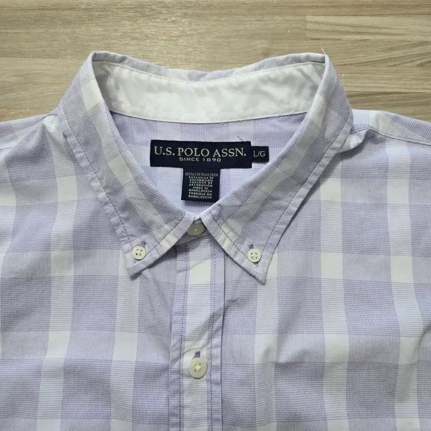 [BUNJANG] U.S. Polo Assn. Checkered Shirt / 110/ U.S. 폴로 체크 셔츠 퍼플