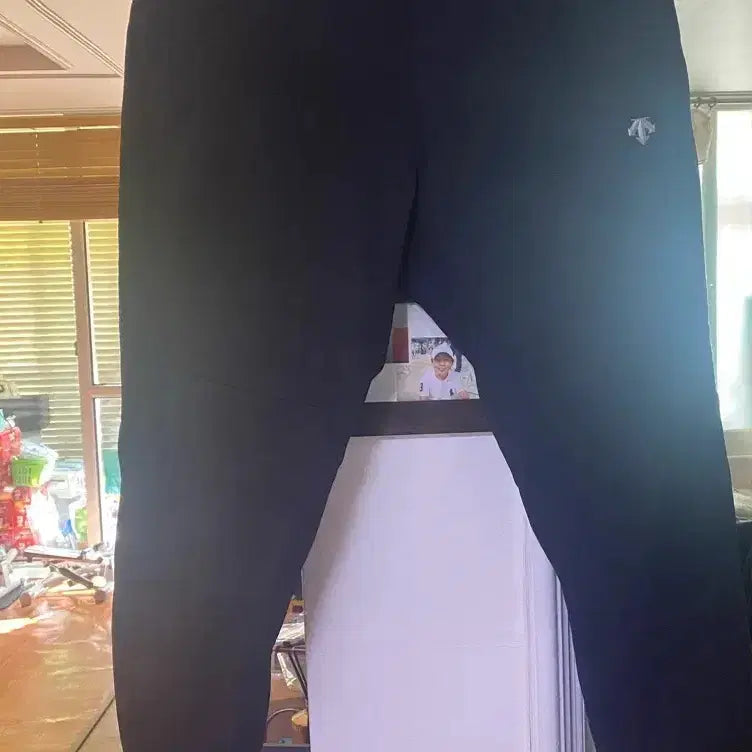 [BUNJANG] Descente Black Fleece Lined Training Pants / 데상트 블랙 기모 트레이닝 바지