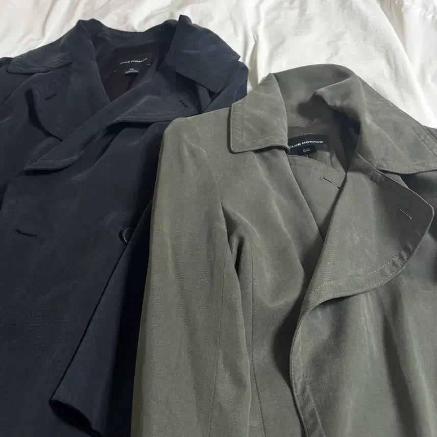 [BUNJANG] Club Monaco Khaki Trench Coat Lyocell (Size S/P) / <44만들어주는 요술템> 클럽 모나코 카키 트렌치 코트 S/P