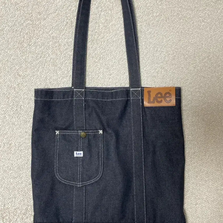 [BUNJANG] Lee Vintage Logo Pocket Eco Bag Indigo / Lee 빈티지 로고 포켓 에코백 인디고