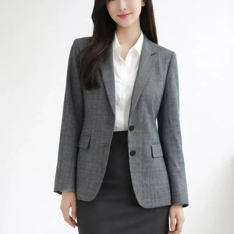 [BUNJANG] Beanpole Linen Blend Houndstooth Check Jacket / [여자-95]빈폴 린넨 블렌드 하운드투스 체크 자켓