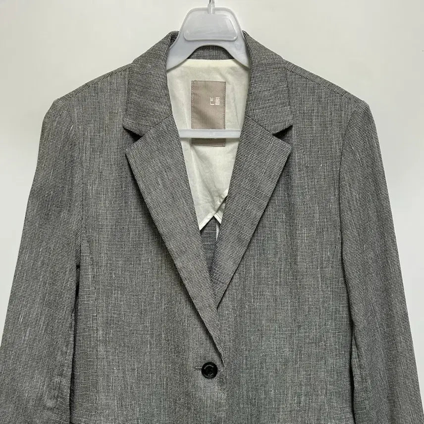 [BUNJANG] Beanpole Linen Blend Houndstooth Check Jacket / [여자-95]빈폴 린넨 블렌드 하운드투스 체크 자켓