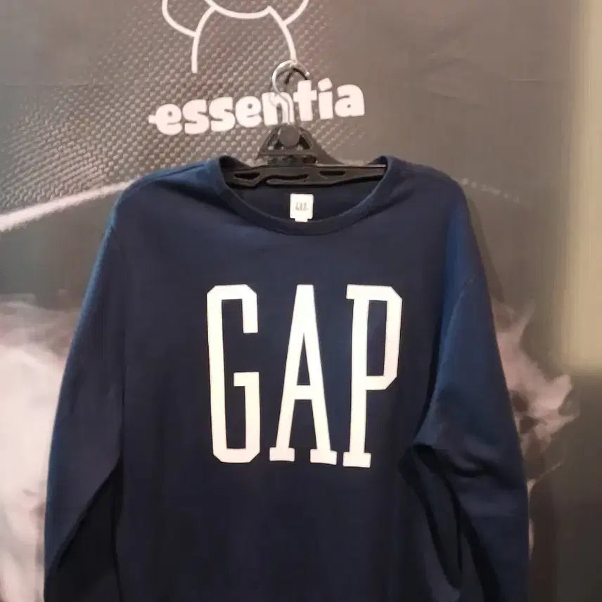 [BUNJANG] GAP Navy Big Logo Fleece Sweatshirt / GAP  네이비 빅로고 기모 맨투맨