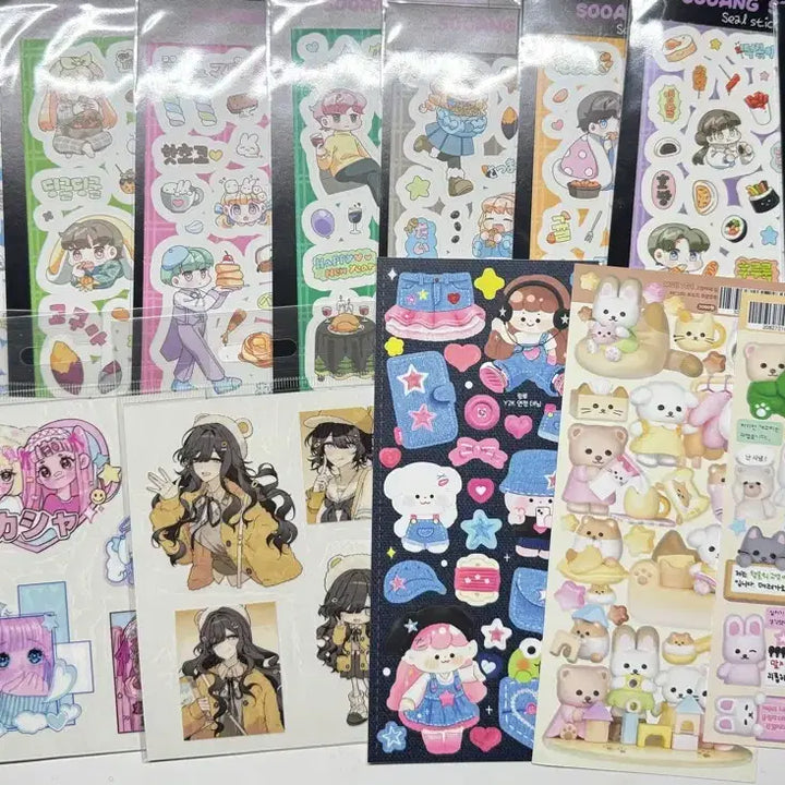 [BUNJANG] 인물케릭터스티커15종 일괄판매 미개봉 미사용 / 인물케릭터스티커15종 일괄판매 미개봉 미사용