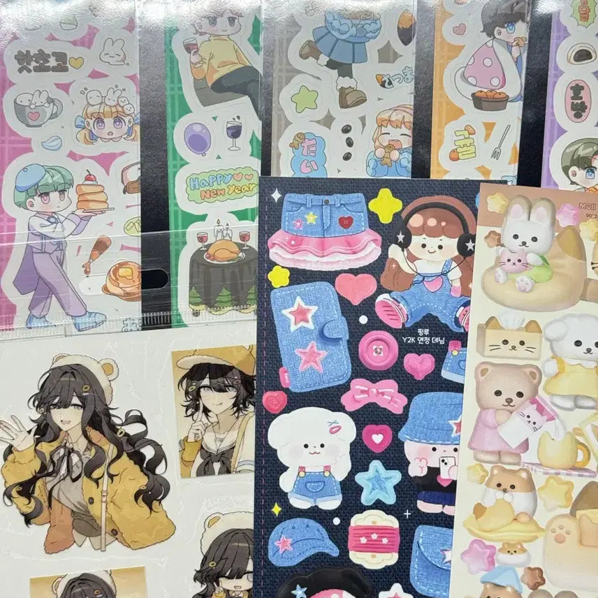 [BUNJANG] 인물케릭터스티커15종 일괄판매 미개봉 미사용 / 인물케릭터스티커15종 일괄판매 미개봉 미사용