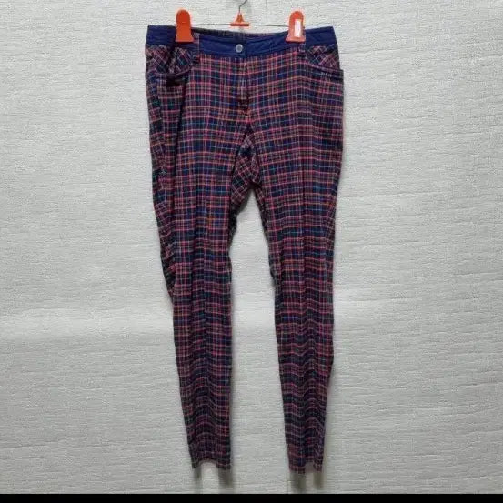 [BUNJANG] P453 Red/Navy Checkered Slacks / p453 레드/네이비 체크무늬 바지