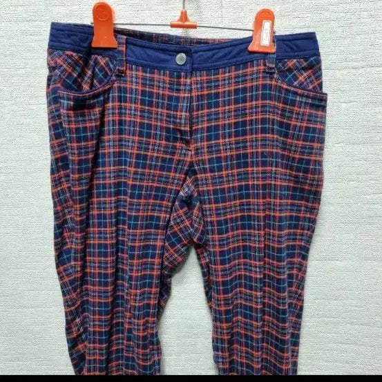 [BUNJANG] P453 Red/Navy Checkered Slacks / p453 레드/네이비 체크무늬 바지