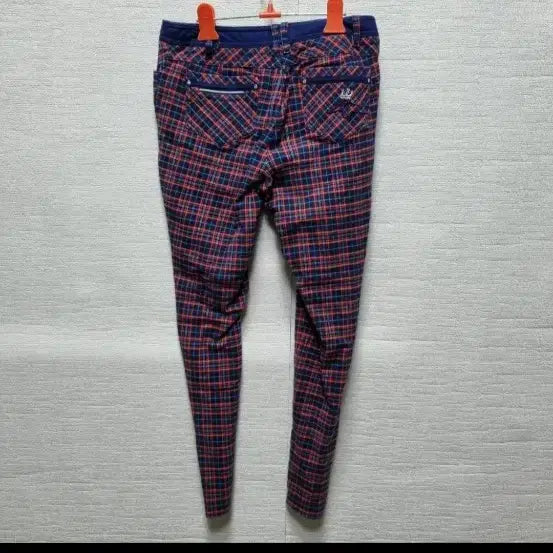 [BUNJANG] P453 Red/Navy Checkered Slacks / p453 레드/네이비 체크무늬 바지