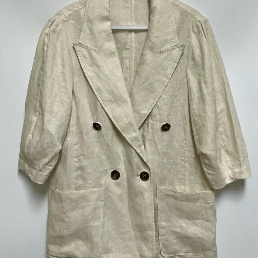 [BUNJANG] JJ JIGOTT Linen Double 7/10 Sleeve Jacket / [여자-77]JJ 지고트 린넨 더블 7부 소매 자켓
