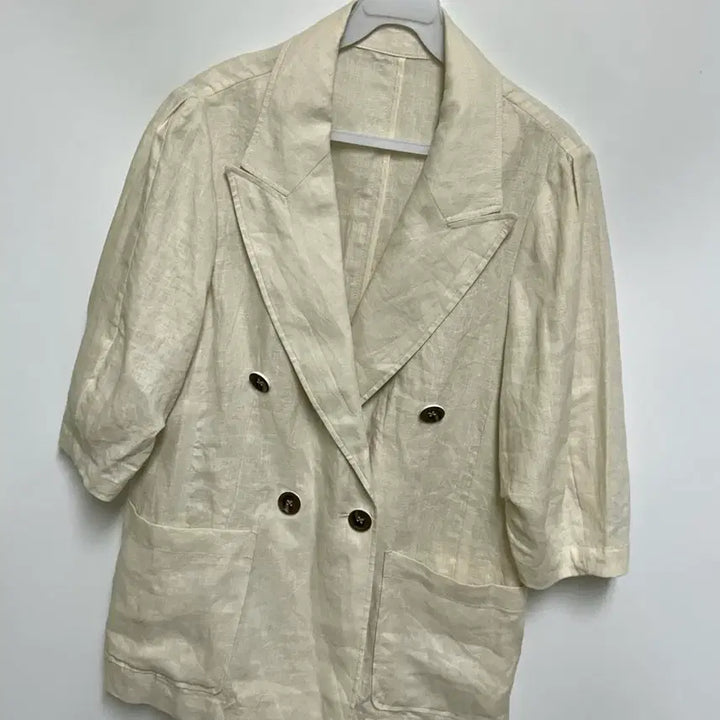 [BUNJANG] JJ JIGOTT Linen Double 7/10 Sleeve Jacket / [여자-77]JJ 지고트 린넨 더블 7부 소매 자켓