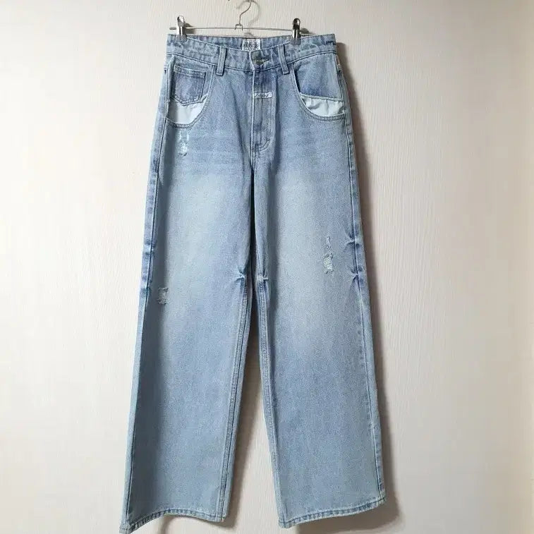[BUNJANG] Marithe Francois Girbaud Leather Patch Wide Denim Pants / 마리떼프랑소와저버 가죽 패치 와이드 데님 팬츠 26 사이즈 정품