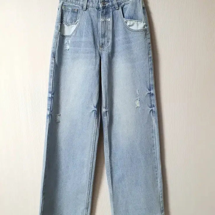 [BUNJANG] Marithe Francois Girbaud Leather Patch Wide Denim Pants / 마리떼프랑소와저버 가죽 패치 와이드 데님 팬츠 26 사이즈 정품