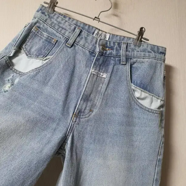 [BUNJANG] Marithe Francois Girbaud Leather Patch Wide Denim Pants / 마리떼프랑소와저버 가죽 패치 와이드 데님 팬츠 26 사이즈 정품