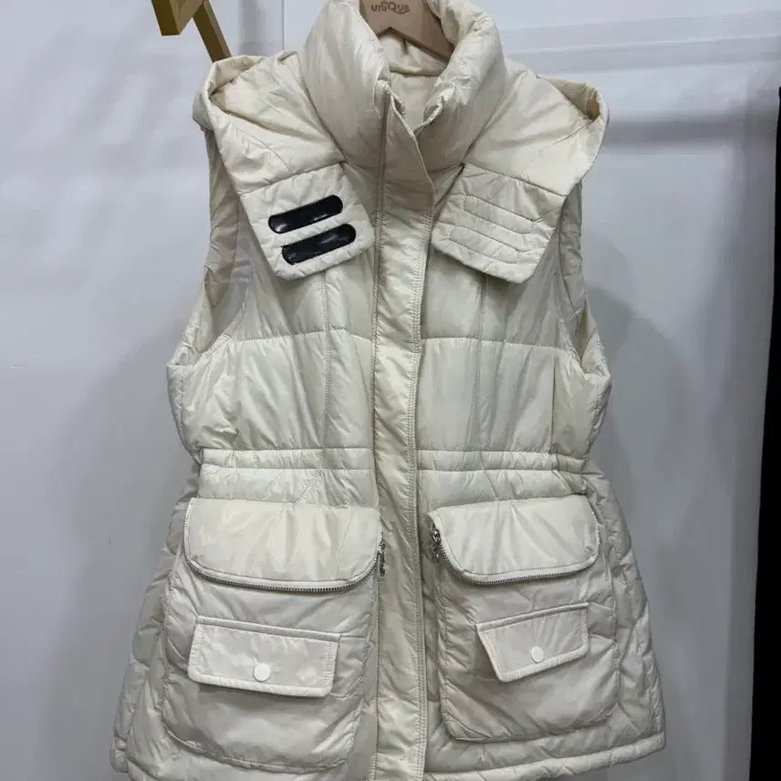 [BUNJANG] Ivory Padded Vest / 아이보리 패딩 조끼 66~77 77반까지