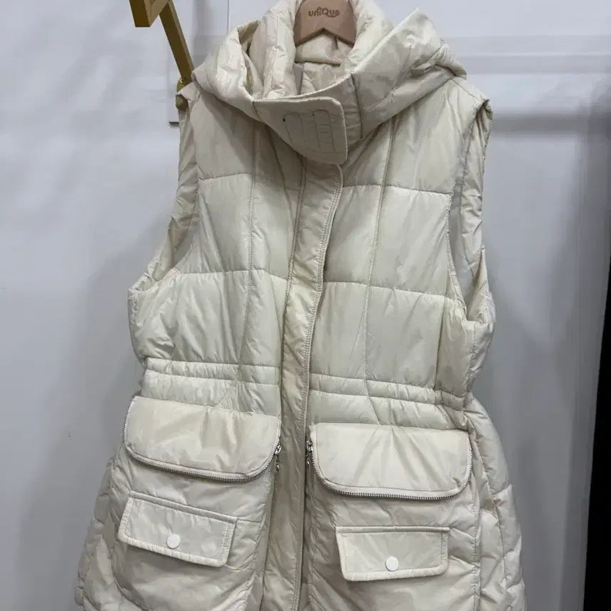 [BUNJANG] Ivory Padded Vest / 아이보리 패딩 조끼 66~77 77반까지