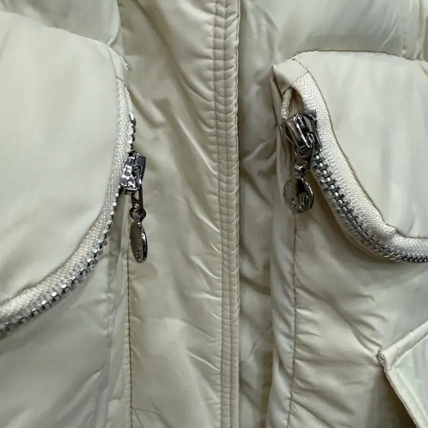 [BUNJANG] Ivory Padded Vest / 아이보리 패딩 조끼 66~77 77반까지