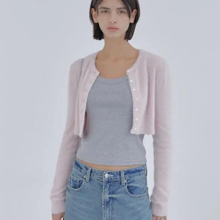 [BUNJANG] Hedermoment Soft Touch Cardigan Baby Pink / 헤더먼트 소프트 터치 가디건 baby pink