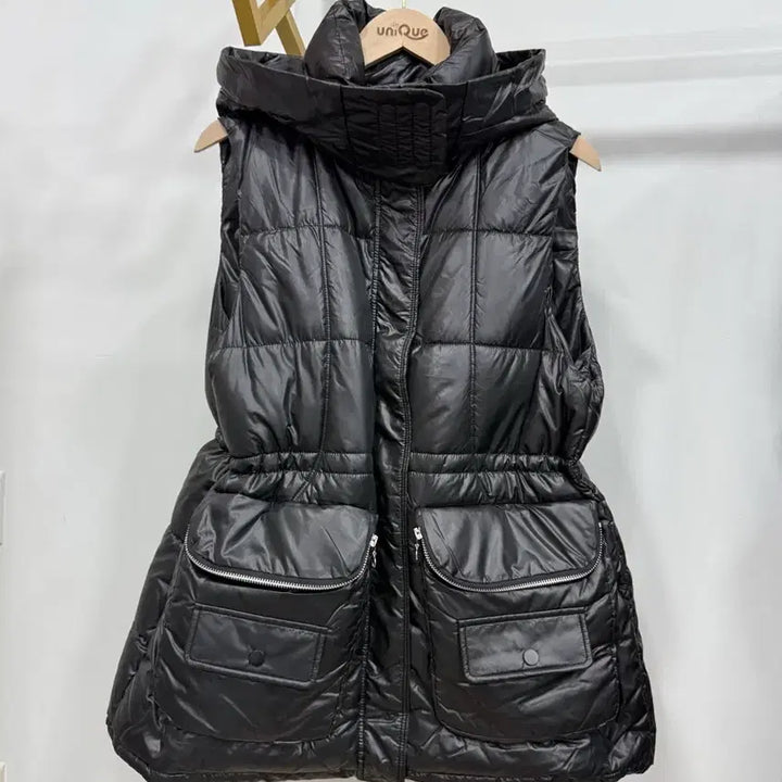 [BUNJANG] Black Hooded Padded Vest / 블랙 패딩 후드 조끼 66~77/77반까지