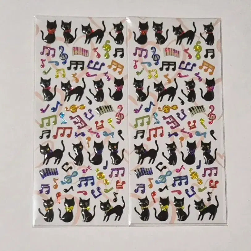 [BUNJANG] Vintage Cat Music Note Sticker / 고전문구 고양이 음표 스티커