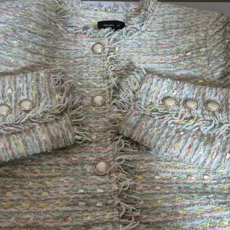 [BUNJANG] Tutom Pearl Tweed Jacket / (새상품) 토톰 진주단추 펄 트위드자켓 하객룩 55