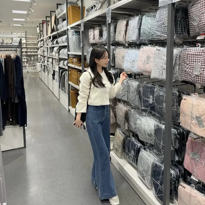 [BUNJANG] S Wide Leg Jeans / 새상품 포장그대로 진청 연청 중청 S 와이드바지 롱팬츠 포켓