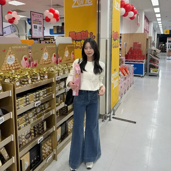 [BUNJANG] S Wide Leg Jeans / 새상품 포장그대로 진청 연청 중청 S 와이드바지 롱팬츠 포켓
